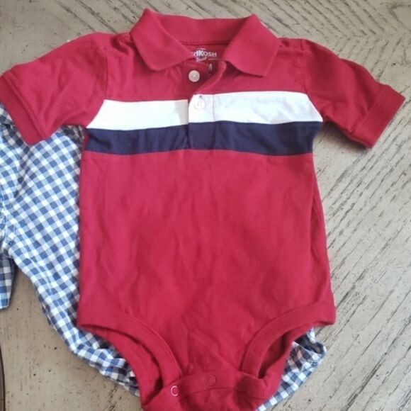 2 b'gosh collared onesies  9-12months. Never Worn. - Picture 1 of 6